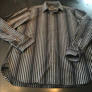 Michael Kors Black Striped Button Up Men’s Large